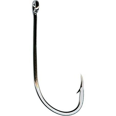 Mustad Classic Beak Hook, Size 30, Forged Special Long Shank, Offset, Ringed Eye, Nickel, 100PK 92671-NI-3/0-100
